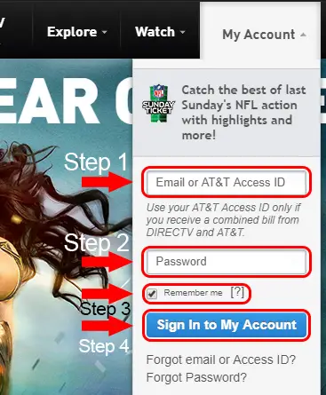 directv account login