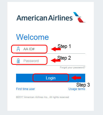 american airlines travel login