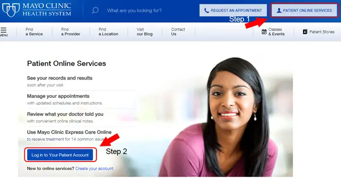 mayo clinic login page