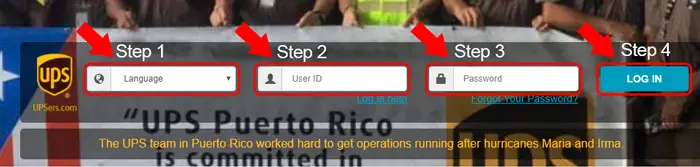 ups login page