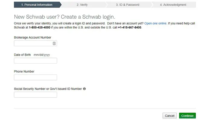 Charles Schwab IRA New User