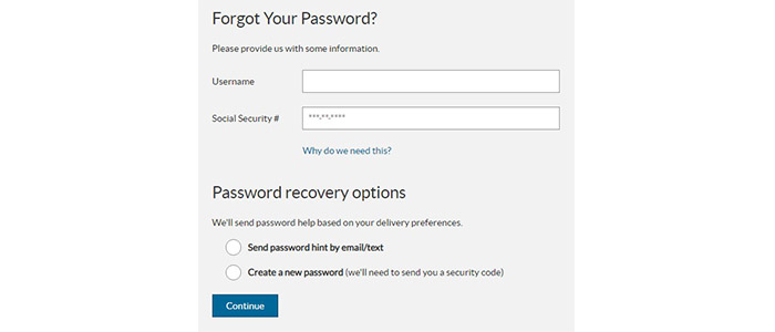 TradeKing Reset Password